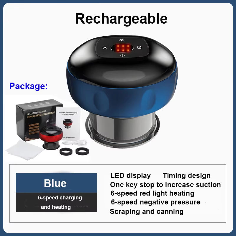 Electric Vacuum Cupping Skin Scraping Massager Jars Body Heating Guasha Suction Cups Therapy Set Health Care Portable