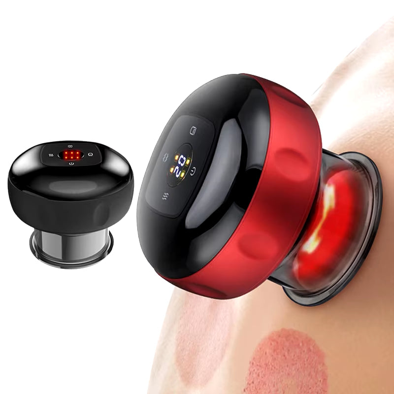 Electric Vacuum Cupping Skin Scraping Massager Jars Body Heating Guasha Suction Cups Therapy Set Health Care Portable