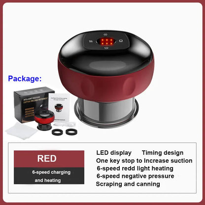Electric Vacuum Cupping Skin Scraping Massager Jars Body Heating Guasha Suction Cups Therapy Set Health Care Portable