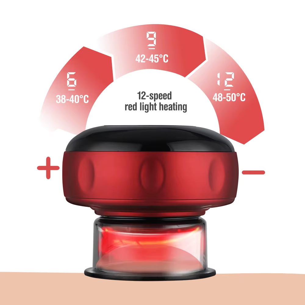 Electric Vacuum Cupping Skin Scraping Massager Jars Body Heating Guasha Suction Cups Therapy Set Health Care Portable