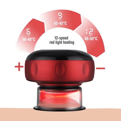 Electric Vacuum Cupping Skin Scraping Massager Jars Body Heating Guasha Suction Cups Therapy Set Health Care Portable