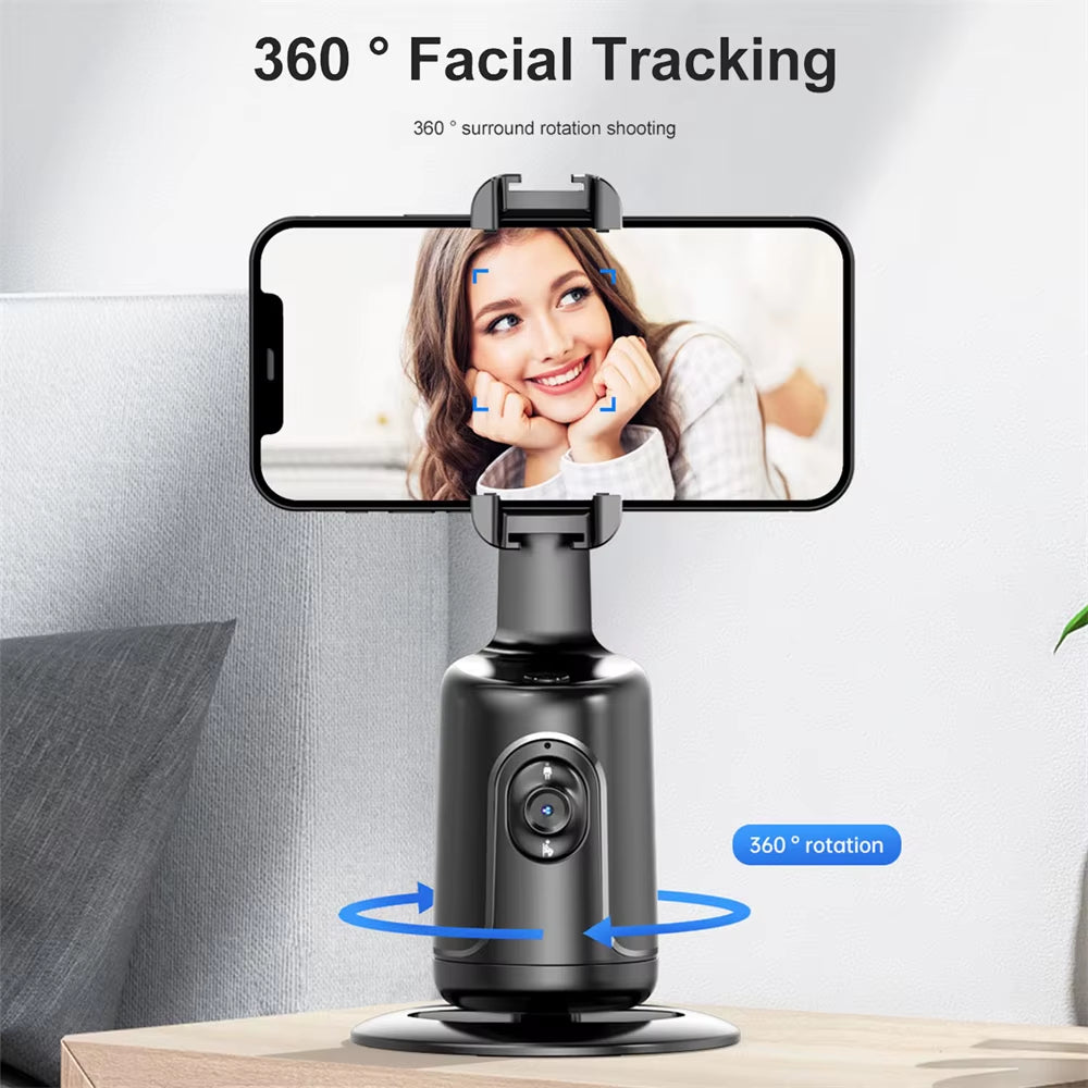 P01 Pro 360 Rotation Desktop Tracking Gimbal Stabilizer AI following Face Tracking Shooting Gimbal for Smartphone Live